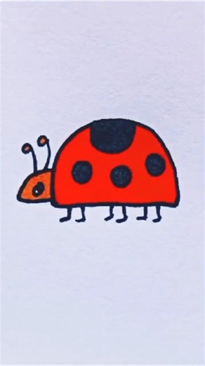 How to draw a ladybug step in the easy drawing!!.