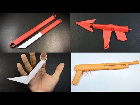 Origami Weapons Easy | How To Make Stuff out of Paper | Paper Gun | Paper Craft