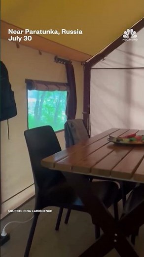 Footage captures the moment 8.8-magnitude earthquake rocks campsite in Russia