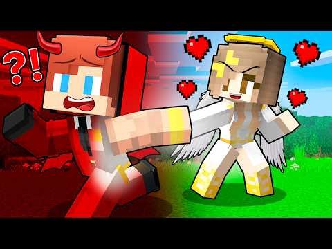 The Lover Angel Girl wants to turn JJ Devil into Angel (Maizen Minecraft)