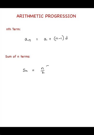 Arithmetic Progression Formulas in 30 Seconds | JEE Maths Must Know