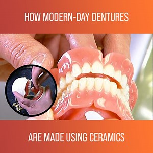 Dentures being made from animal bones and old human teeth are thankfully a thing of the past! Modern-day false teeth are made from ceramics in a complicated and precise process. Watch more How It's Made on discovery : https://bit.ly/3NeDNuN | Love How It’s Made