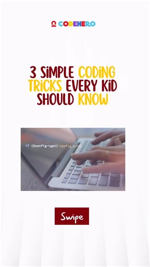 CodeHero | Coding and PC building for Children on Instagram: "These are 3 Simple Coding Tricks Every Kid Should Know Coding isn’t hard when you learn it the right way one clear step at a time. At CodeHero, we teach kids practical skills that help them think better, solve problems faster, and build real projects with confidence. From naming variables clearly to testing as they go, these little habits turn young learners into strong future developers. 🚀💻 If you want your child to learn coding th