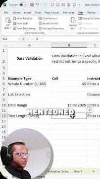 Preventing User Errors in Excel: Creating Input Messages! #shorts