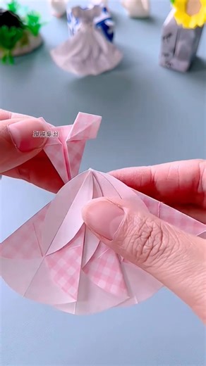 Step-by-Step Paper Dress Origami 👗✨ #paper #dress #origami #craft #diy #kidscraft #creativefun #handmade #easycraft #funactivity | paper craft
