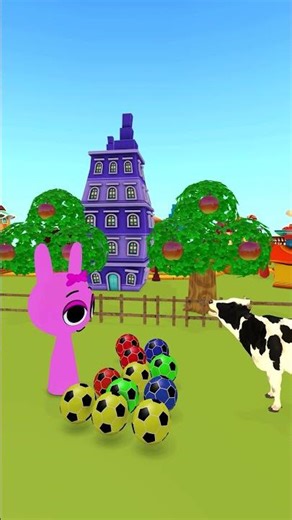 Scary Teacher and Squid Game Doll Feeding Elephant and Cow.