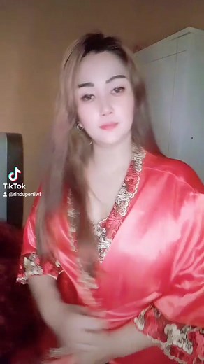 Stylish Red Satin Robe Showcase with Bobo