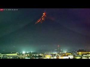 Surreal: Mayon Volcano Lava Dome Producing Incandescent Rockfalls Above Legazpi City, Philippines