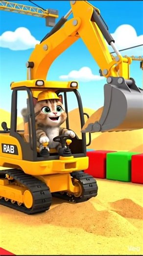 Cartoons for Kids 🚜🐱 | Cute Billi Driving JCB | Construction Fun for Children #cartoon