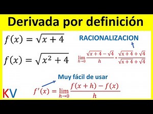 Como Encontrar la DERIVADA de una RAIZ por DEFINICION (√(𝑥+4), √(𝑥^2+4))