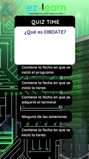 Quiz de Mainframe: ¿Qué contiene EIBDATE? 🧐 #mainframe #mainframetraining #mainframeserver