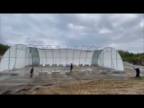 Seamless Roof Cover Installation on Gold Mountain Storage Shelter 40x80x20 | DIY Assembly Guide