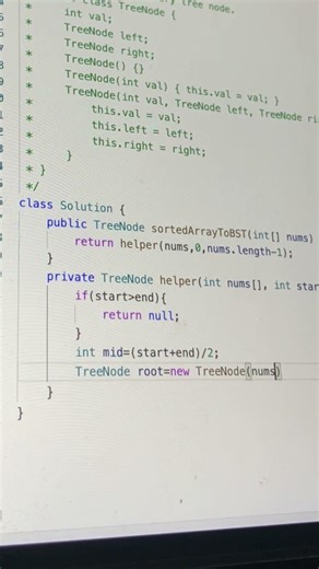 Day 47 of My #300DaysOfCode | LeetCode 108 – Convert Sorted Array to BST | Tree Construction | Final