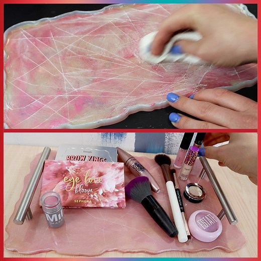 28K views · 115 reactions | Learn how to make a resin vanity! (It can also be a charcuterie board with food-safe resin.) Follow along with My Modern Met's in-house maker, Lacey Walker (aka Rebel Unicorn Crafts). ✂️✍️ | My Modern Met | Facebook