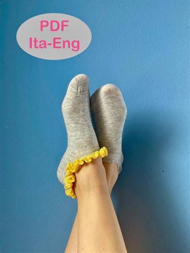 Lace Sock Edge Pattern PDF - Crochet Pattern - Beginner Level - Video Tutorial - Etsy