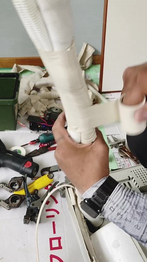 エアコン配管テープ巻き方｜職人技で速くきれいに巻くDIY方法