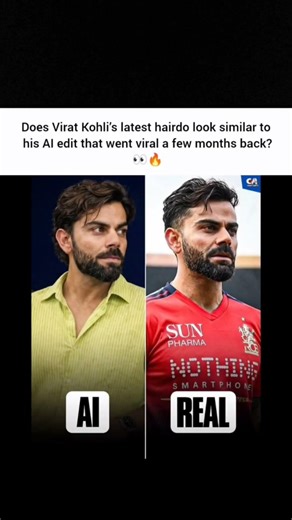 Virat Kohli’s AI Haircut in Real Life! 👀🔥#ViratKohli #KingKohli #Kohli #RCB#CricketShorts #shorts