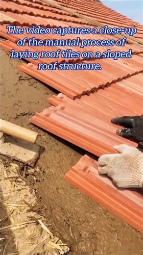 ​Roof Tile Installation Process: Laying Tiles on a Mortar Bed