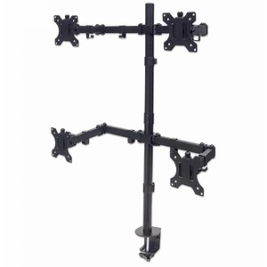 Universal Four Monitor Mount with Double-Link Swing Arms