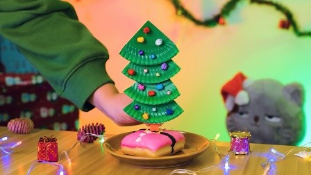 纸盘圣诞树来啦