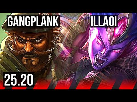 GANGPLANK vs ILLAOI (TOP) | 12/0/5, 8 solo kills, Legendary | KR Master | 25.20