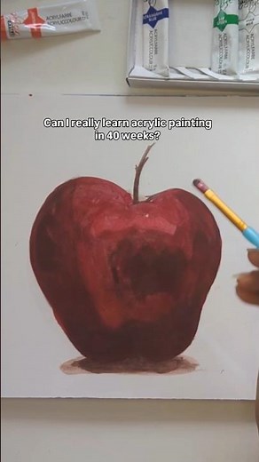 Part 2 | Step-by-Step Easy Realistic Apple Acrylic Painting Tutorial | Acrylic Art Tips | Still life