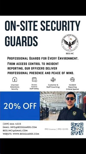 on-site Security guards Services BESS INC