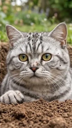 土撥貓挖寶系列-1🐱今天看看牠又挖到什麼！#shorts #cat #funnycat #aicat #萌貓