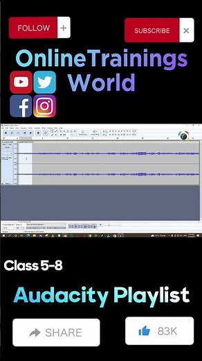 Remove Background Noise from Audio using Audacity Class 5-8 #OnlineTrainingsWorld #onlineediting