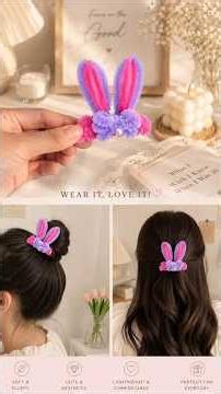 DIY Bunny Hair Clip 🐰 | Cute Pipe Cleaner Hair Accessory Tutorial | Easy Handmade Hair Clip Craft