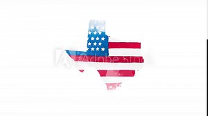 Brush animated map showing the state of Texas from the united state of america. 2d map of Texas.