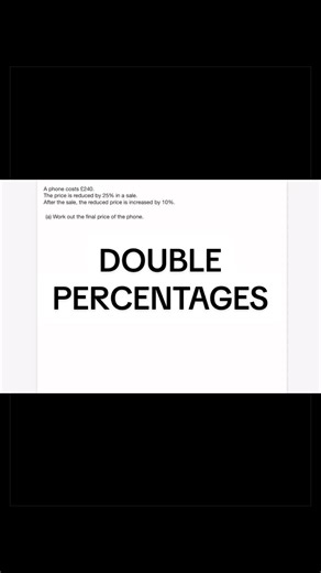 GCSE Double Percentages #GCSE #Edexcel #GCSEmaths #MathsRevision