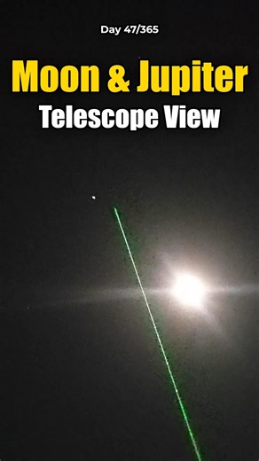 Jupiter Right Next To Moon | Moon & Jupiter Through My Telescope #startitan #telescope #astronomy