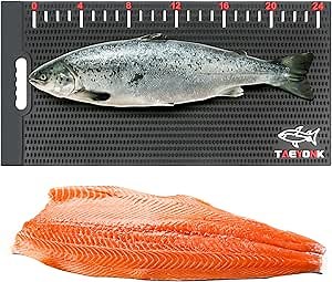 Fish Fillet Mat, Portable Fish Cleaning Mat with Fish Measuring Sticker, Nonslip Fish Cutting Mat for Fish Cutting Board, 28"x14" Large Easy Cleaning Fillet Away Fish Mat, Nice Gift for Fishing
