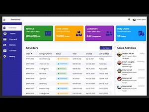 Responsive Admin Dashboard Template Page using HTML and CSS | Grid