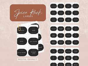 Modern Black Spice Rack Labels: Kitchen Pantry Organization (digital Labels) - Etsy