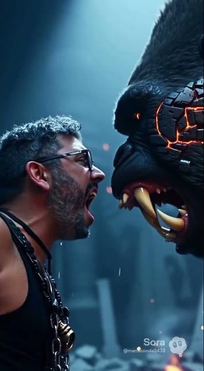 Manaconda vs. Cyber-Gorilla! 😱 Operatic Showdown of Man vs. Monster #CGI #Shorts