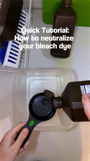Juletones | Hand-Dyed Garments | Quick Tutorial: How to neutralize your bleach dye Step 1: Add 1 cup hydrogen peroxide to a plastic container Step 2: Add 9 cups plain... | Instagram