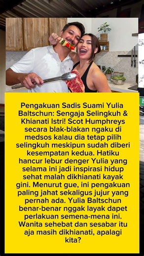 Yulia Baltschun diselingkuhi! Scot Humphreys ngaku terang-terangan. 💔 #YuliaBaltschun #Viral #Gossip
