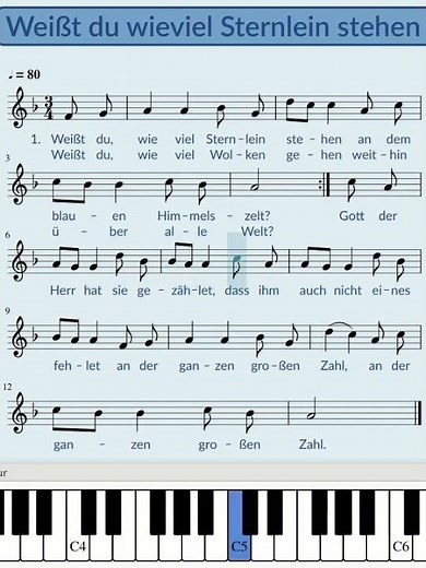 Weißt du wieviel Sternlein stehen | deutsches Schlaflied für Kinder #piano #tutorial #pianotutorial