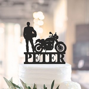 Motorcycle Cake Topper,biker Cake Topper,first Name Cake Topper,birthday Cake Topper,birthday Biker Cake Topper,personalised Topper (1170) - Etsy Australia