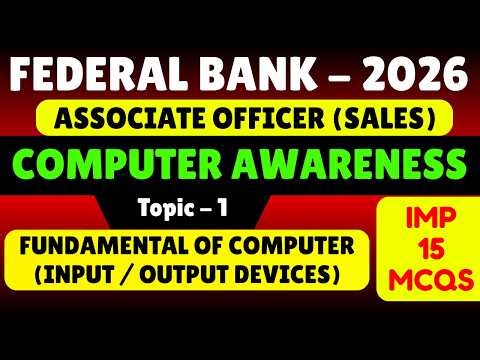 Basics of Computer MCQS | Federal Bank Associate Officer Sales Computer Awareness PDF | Computer MCQ