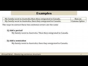 31 - Sentence Problems - Run-on Sentences and Comma Splice