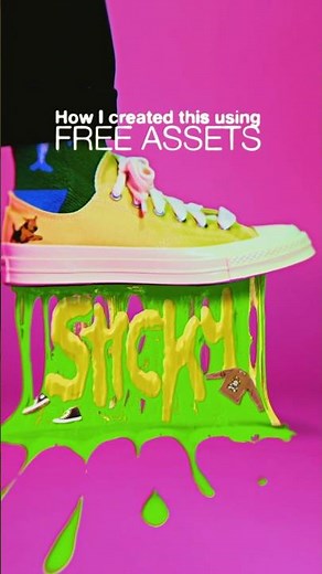 How I Made This Sticky Animation Using FREE Assets (Super Easy!) #chromakopia #shorts #vfx