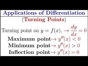 Application of differentiation in finding the turning points