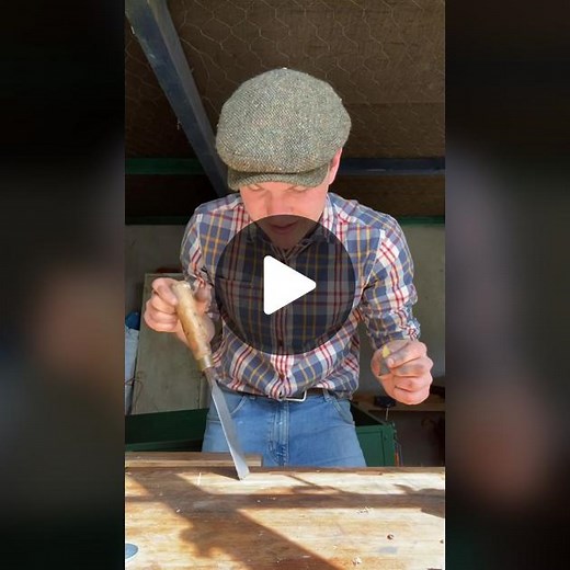 Restoring an old sheffield chisel and turning a new handle for it #ireland #woodwork #woodturning #crossbarry #chisel #sharpening #restoration #tooltok #handtools #cork #carpentry #tools #vintage #traditinal