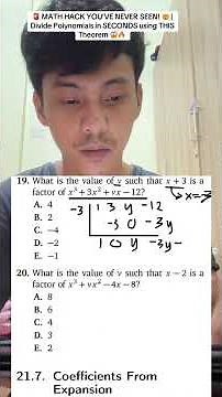 🎯 DIVISION OF POLYNOMIALS Made EASY | Factor Theorem Explained!