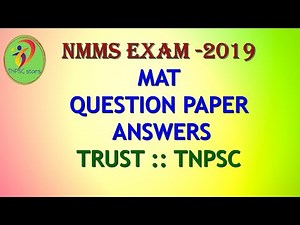 NMMS EXAM | MAT 2019 Nmms question paper with answer | breif explanation | tnpsc | aptitude