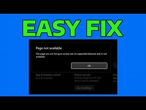 How To Fix Memory Integrity Device Security Page Not Available