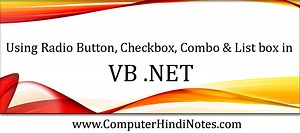 Using Radio Button, Checkbox, Combo & List box in VB .NET (Hindi) | Computer Hindi Notes